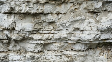 A close up of a stone wall with many rocks resembling bedrock or brickwork