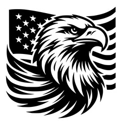 Eagle with Flag Svg & PNG Files, Patriotic Clipart Vector Image, 4th of July, Eagle t shirt SVG Sublimation Design, American flag Graphic, USA Flag, Bird SVG, Eagle Silhouette 