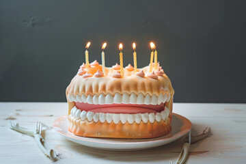 Birthday Cake Shaped Like Teeth with Candles