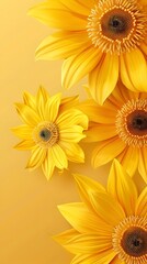 Vibrant Yellow Sunflower Blossoms Flourishing in a Serene Natural Background