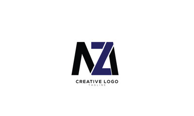 MZ ZM Abstract initial monogram letter alphabet logo design