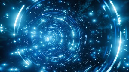 Energy blue background. Technological background for design on the topic of artificial intelligence, neural networks, big data. Copy space. Design of albums, notebooks, banners, postcards, posters