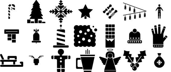 Mega Set Of Vector Christmas Vector Symbols Apps, Websites Ui Designs Suitable For Snack,Cold,Winter,Frosty,Christmas Vector Icon Set Linear Pictogram Pack