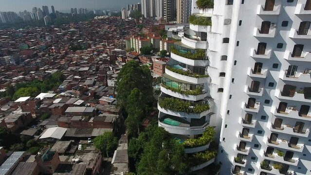Aerial view of Parais&oacute;polis Favela - S&atilde;o Paulo, Brazil