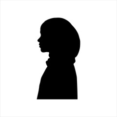 Black hijab girl silhouette isolated on white background. Hijab girl icon vector illustration design.