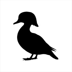 Wood duck silhouette isolated on white background. Duck icon vector illustration design.
