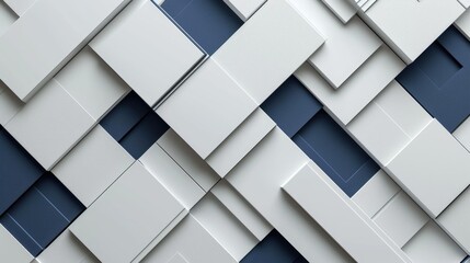 Fototapeta premium A white and blue wall made of square blocks