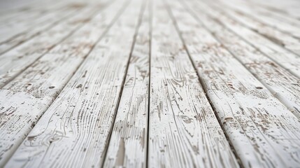 The image is of a wooden floor with a white background. The floor is made of wood and has a worn, weathered appearance. The white background contrasts with the brown wood, creating a sense of depth