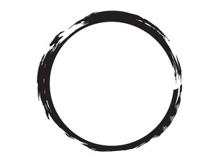 Black circle made of black ink. Artistic circle made of black paint.