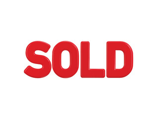 Sold text effect 3d render