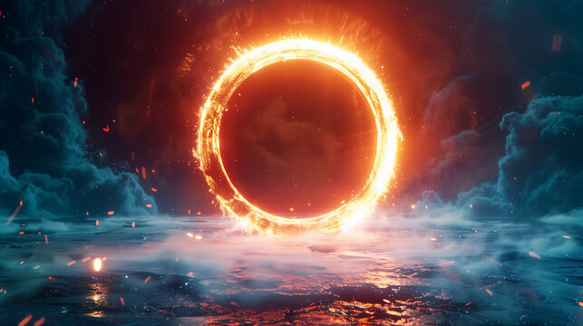 illustration of a glowing circular portal