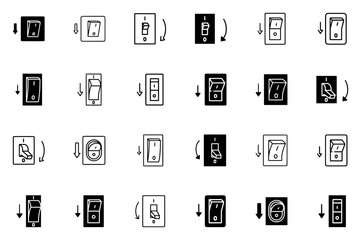 Mega Set Of Vector Light Off Switch Vector Symbols Apps, Websites Ui Designs Suitable For Turn,Off,Button,Switch,Light Pictograms And Infographics Design Elements Vector Illustration