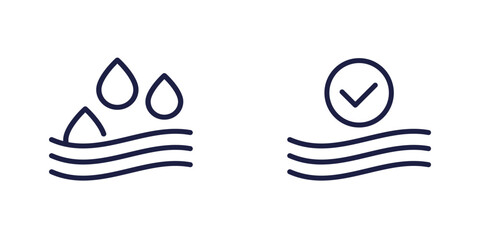 Absorption icons, absorb water line vector