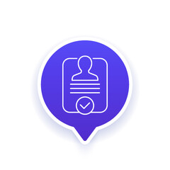 Obraz premium Account verified, KYC line vector icon