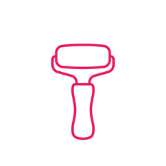 facial roller line icon on white