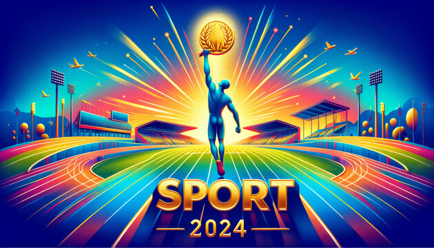 olympic paris sport 2024 ,vector illustration gold stadium