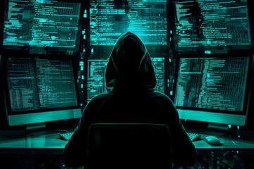 cybersecurity man hacking, generative ai