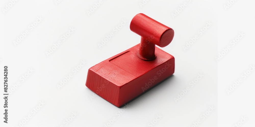 Poster a red object with a red handle