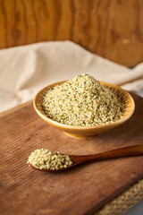 Hulled hemp seeds, healthy superfood supplement