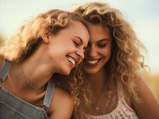 Celebrating femininity and friendship girlfriends share smiles and closeness