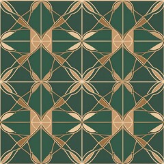 seamless pattern with green minimalist geometric 