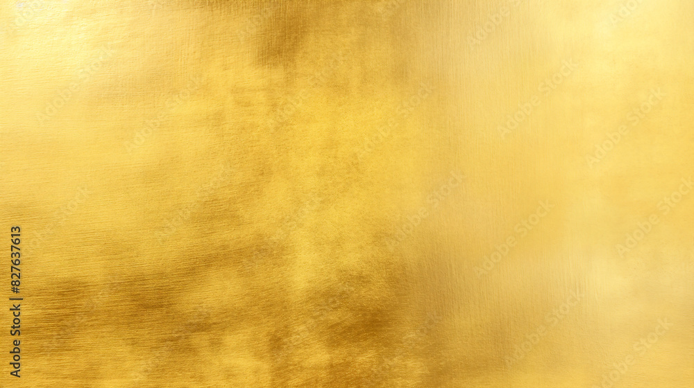 Wall mural dark, dirty, rough gold texture metallic golden foil paper yellow wallpaper background banner - Wall murals