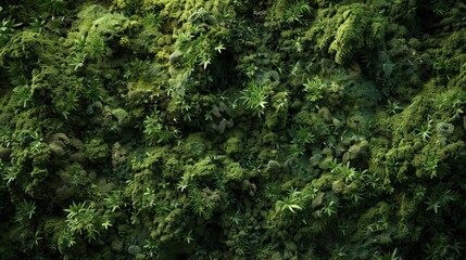 Aerial view of a dense, green forest with many trees and foliage