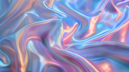 Iridescent silk fabric with soft folds and pastel colors