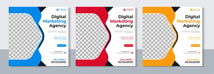 Modern Creative Social Media Post Template, Corporate Social Media Banner Design, Marketing, Web Banner, Sale, Vector Illustration