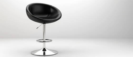 Black modern bar stool with round seat
