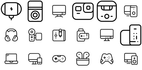 A Collection Of Computer And Device Vol Vector Symbols Apps, Websites Ui Designs Suitable For Computer,Control,Device,Monitor,Controller Business Infographic Elements Logo Vector Illustration