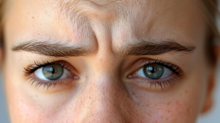 A woman with brown hair and blue eyes