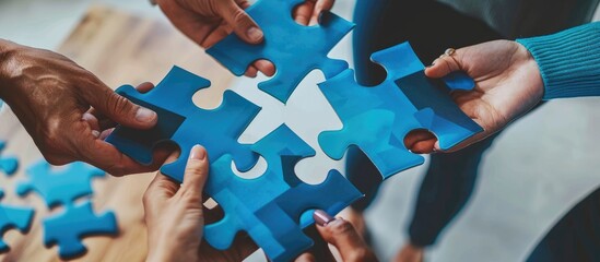 Teamwork and Collaboration with Puzzle Pieces