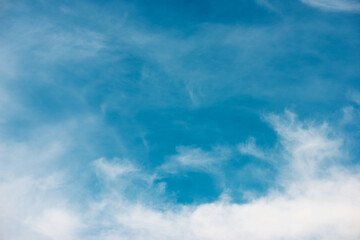 Close-up of green sky with clouds in Spain.