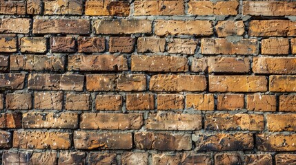 Brown brick wall in close up view