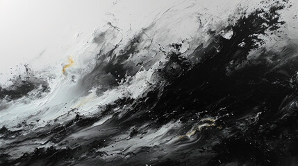 Artistry of Brush Stroke Flutter Grey and Light Yellow Colors Liquid Paint Abstract Background