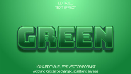 shiny bold green text effect, editable text effect