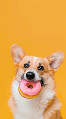 dog with donuts.Minimal creative food concept.