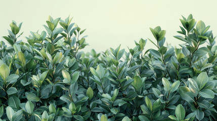 Green leaves of a plant on a light background.