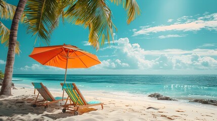 Vibrant Beachside Umbrella Starring in Commercial Photoshoot