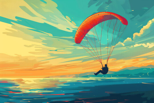Soaring Dreams: A Person Parasailing in the Ocean