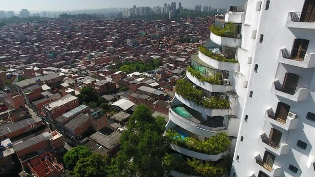 Aerial view of Parais&oacute;polis Favela - S&atilde;o Paulo, Brazil