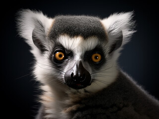 Obraz premium A ring-tailed lemur, Lemur catta, caught in a captivating portrait