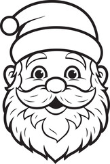Santa Father Christmas Line Art Vector