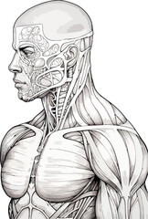 Futuristic Human Body Diagram Drawing Vector