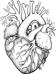 Heart Diagram Drawing Vector