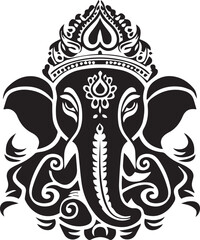 Indian Elephant Vector Silhouette