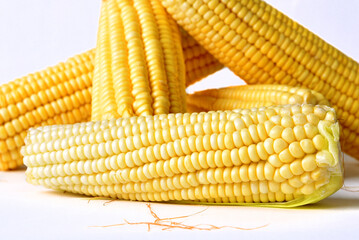 corn natural food healthy delicious vegan cooked green corn isolated on transparent white background