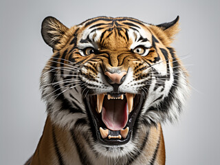 Fototapeta premium Close-up of tiger displaying wide-open mouth