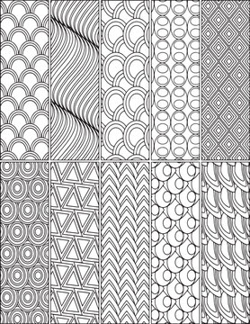 pattern zentangle adult coloring page squares rectangles 